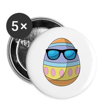 Lunettes de soleil de Pâques Easter Egg - Lot de 5 grands badges (56 mm) - blanc - Devant