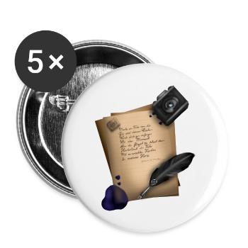 Dark Acedemia German Poetry & Photograph - Buttons large 2.2''/56 mm (5-pack) - white - Front