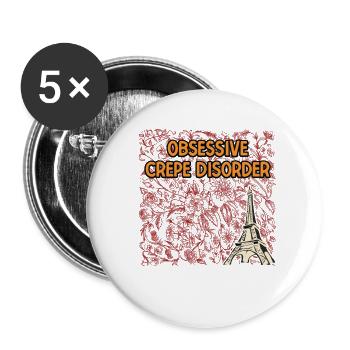 Obsessive Crepe Disorder French Pancake France - Buttons groß 56 mm (5er Pack) - Weiß - Vorne