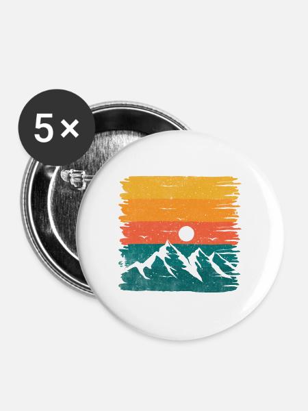 Retro-Halterung - Buttons groß 56 mm (5er Pack) - Weiß