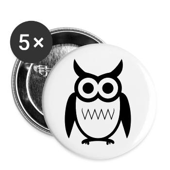 Steinkauz - Buttons groß 56 mm (5er Pack) - Weiß - Vorne