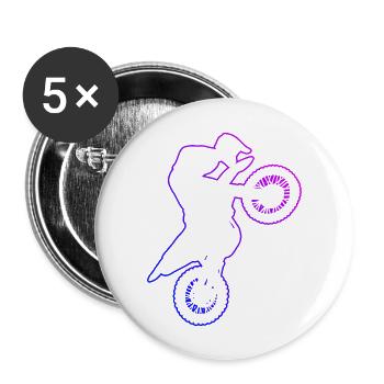 Men's Dirt Bike Dirt Bike Supermoto Motocross - Buttons large 2.2''/56 mm (5-pack) - white - Front