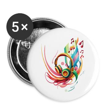 Splash Headphones - Buttons large 2.2''/56 mm (5-pack) - white - Front