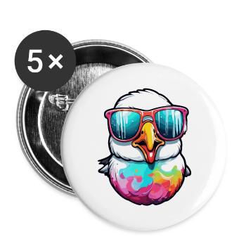 Seagull / Animal / Harbour / Bird / Sea / Water - Buttons large 2.2''/56 mm (5-pack) - white - Front