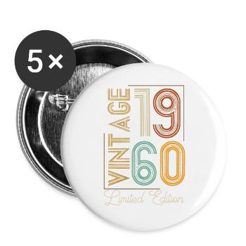 Vintage 1960's Limited Edition Aged to Perfection - Buttons large 2.2''/56 mm (5-pack) - white - Front