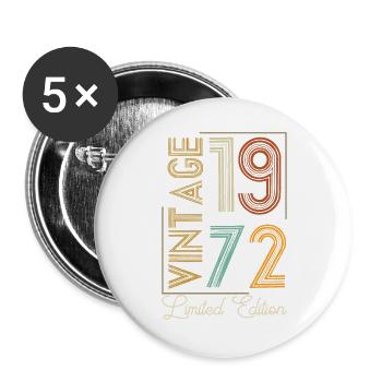 Vintage 1972 Limited Edition Aged to Perfection - Buttons large 2.2''/56 mm (5-pack) - white - Front