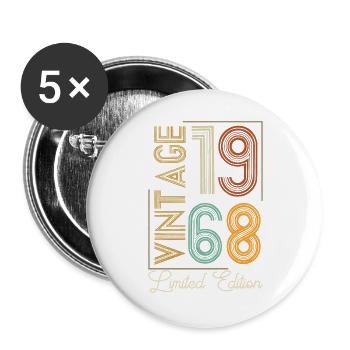 Vintage 1968 Limited Edition Aged to Perfection - Buttons large 2.2''/56 mm (5-pack) - white - Front