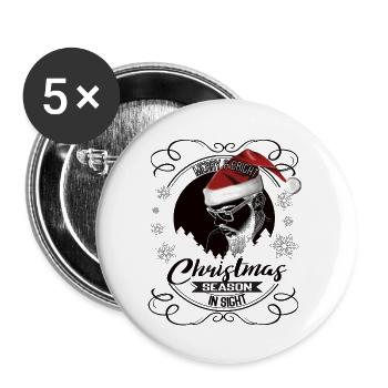 Christmas Season in Sight – Cooles Design - Buttons groß 56 mm (5er Pack) - Weiß - Vorne