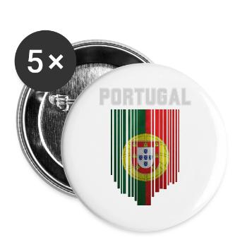 Flag of Portugal, Portuguese pride - Buttons large 2.2''/56 mm (5-pack) - white - Front