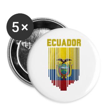 Flagge von Ecuador, ecuadorianischer Stolz - Buttons groß 56 mm (5er Pack) - Weiß - Vorne