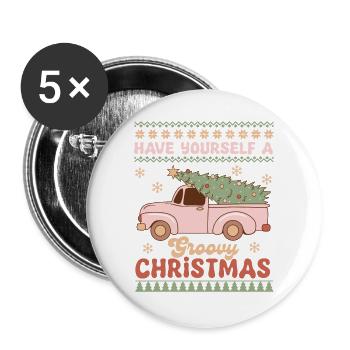 Ugly Christmas Sweater - Buttons large 2.2''/56 mm (5-pack) - white - Front
