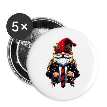 Chef Gnome Gnome with Fairy Lights - Buttons large 2.2''/56 mm (5-pack) - white - Front