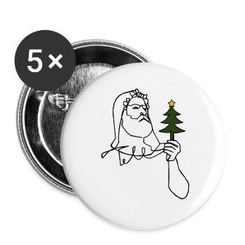 Weihnachten mit Tell - Buttons groß 56 mm (5er Pack) - Weiß - Vorne