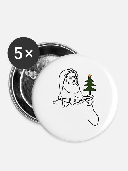 Weihnachten mit Tell - Buttons groß 56 mm (5er Pack) - Weiß