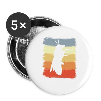 Abeille rétro - Lot de 5 grands badges (56 mm) - blanc - Devant