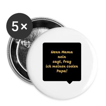 Lustige Babysprüche - Buttons groß 56 mm (5er Pack) - Weiß - Vorne