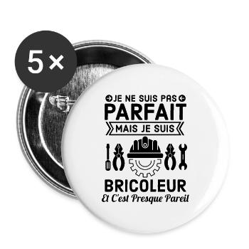 Pas parfait mais bricoleur 4 - Lot de 5 grands badges (56 mm) - blanc - Devant