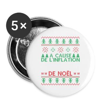 Pull Moche De Noël Humour Cadeau Noel - Lot de 5 grands badges (56 mm) - blanc - Devant