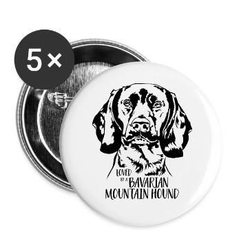 Loved by a Bavarian Mountain Hound Dog Wilsigns - Buttons large 2.2''/56 mm (5-pack) - white - Front