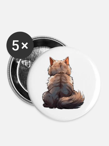 Munchkin Katze - Buttons groß 56 mm (5er Pack) - Weiß