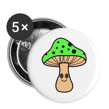 Champignon hypnotique - Lot de 5 grands badges (56 mm) - blanc - Devant