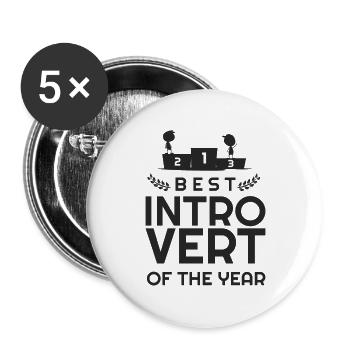 Si vous êtes introverti, prenez-le !! - Lot de 5 grands badges (56 mm) - blanc - Devant