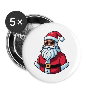 Santa Claus Christmas Illustration - Buttons large 2.2''/56 mm (5-pack) - white - Front