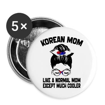 Korean Mom Like A Normal Mom Mother's Day 2024 - Buttons large 2.2''/56 mm (5-pack) - white - Front