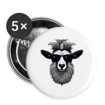 Lustiges Tier Design - Buttons groß 56 mm (5er Pack) - Weiß - Vorne