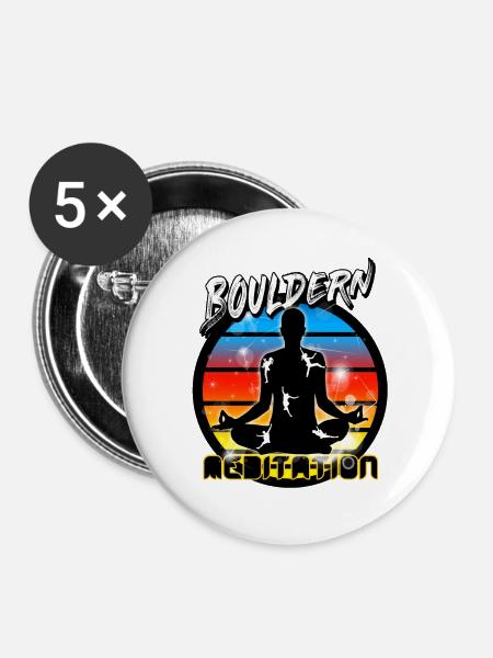 Bouldern - Buttons groß 56 mm (5er Pack) - Weiß