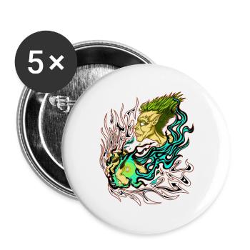 Weiße Magie - Buttons groß 56 mm (5er Pack) - Weiß - Vorne
