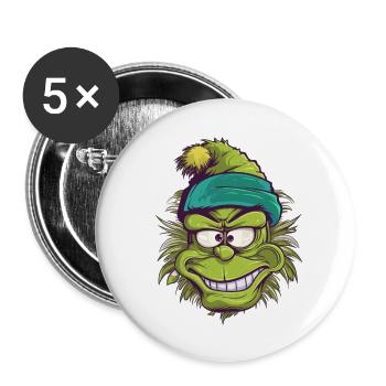 Gnom Wichtel - Buttons groß 56 mm (5er Pack) - Weiß - Vorne