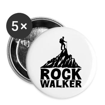 Rock Walker [Schwarz] - Buttons groß 56 mm (5er Pack) - Weiß - Vorne