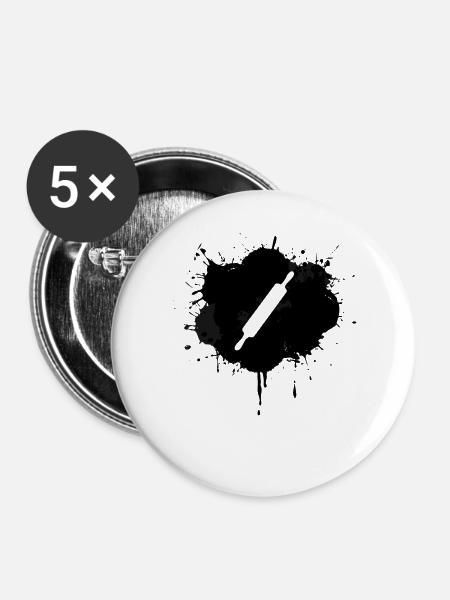 Nudelholz - Buttons groß 56 mm (5er Pack) - Weiß