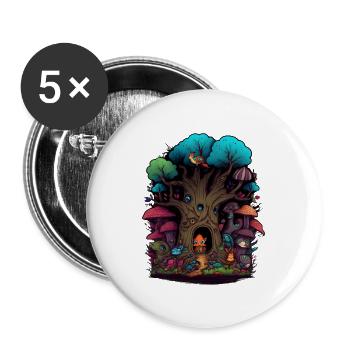 La forêt enchantée - Lot de 5 grands badges (56 mm) - blanc - Devant