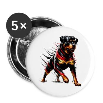 Rottweiler Hunde Deutschland Design - Buttons groß 56 mm (5er Pack) - Weiß - Vorne