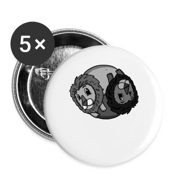 Yin Yang Leo - Buttons large 2.2''/56 mm (5-pack) - white - Front