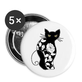 Cat - Buttons large 2.2''/56 mm (5-pack) - white - Front