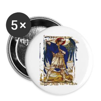 Erzengel Heiliger Religion Gott Engel Glaube Michael - Buttons groß 56 mm (5er Pack) - Weiß - Vorne