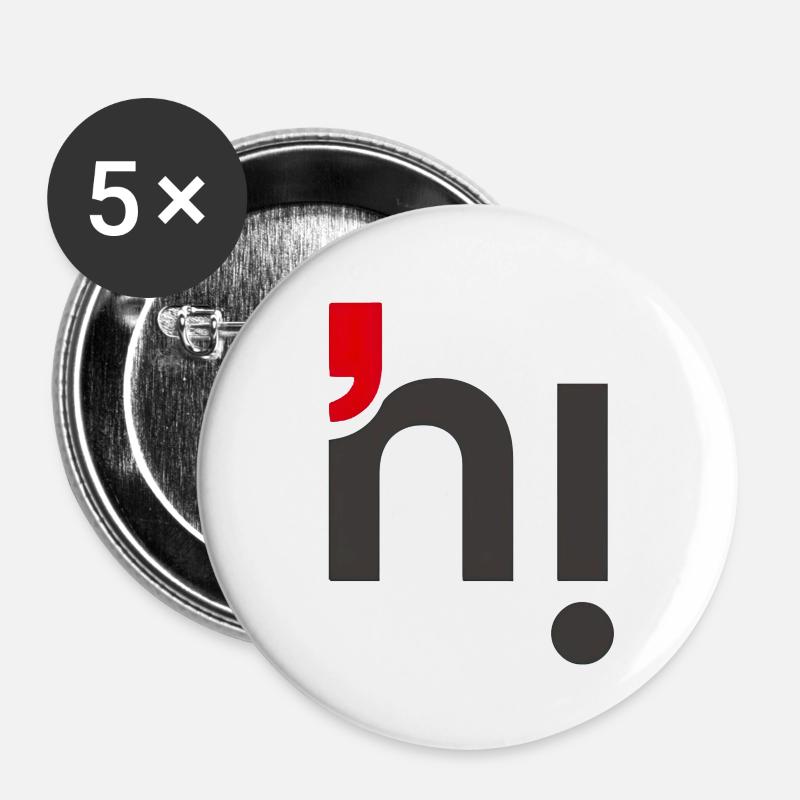 Hi - Buttons large 2.2''/56 mm (5-pack) - white