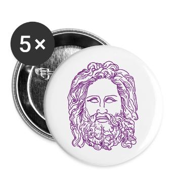Zeus, father of the gods - Buttons large 2.2''/56 mm (5-pack) - white - Front