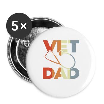 Veterinarian Dad - Buttons large 2.2''/56 mm (5-pack) - white - Front