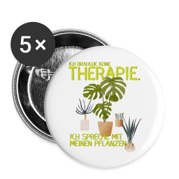 gärtner spruch pflanzen therapie grün Bio Echo lol - Buttons groß 56 mm (5er Pack) - Weiß - Vorne
