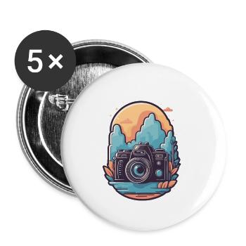 Forest Lens - Lot de 5 grands badges (56 mm) - blanc - Devant