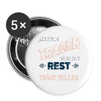 chef steak geek geburtstag vegetarier restaurant - Buttons groß 56 mm (5er Pack) - Weiß - Vorne