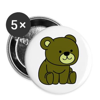 teddybär - Buttons groß 56 mm (5er Pack) - Weiß - Vorne