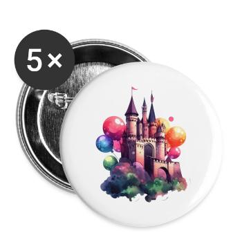 Colour Castle. - Buttons groß 56 mm (5er Pack) - Weiß - Vorne