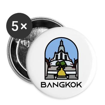 Bangkok - Wat Arun - Lot de 5 grands badges (56 mm) - blanc - Devant