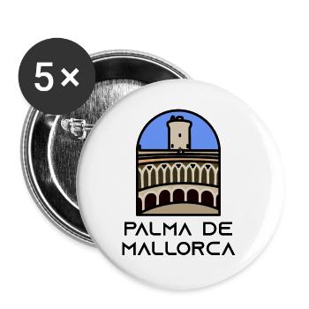 Palma de Mallorca - Schloss Bellver - Buttons groß 56 mm (5er Pack) - Weiß - Vorne