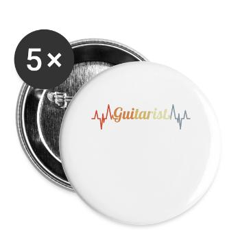 Vintage Guitarist Pulse Rate - Buttons large 2.2''/56 mm (5-pack) - white - Front